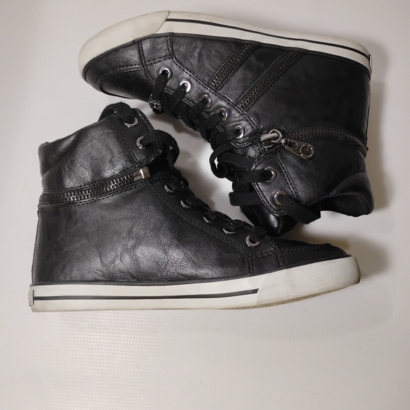 G by Guess Size 8 High Top Black Lace Up Sneakers Shoes - Picture 7 of 12